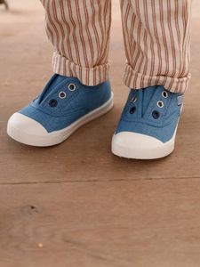 Elastische stoffen babysneakers jeansblauw