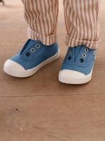 Elastische stoffen babysneakers jeansblauw - thumbnail