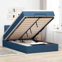Ottoman bed met matras 120x190 cm stof blauw