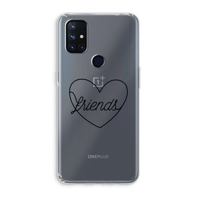 Friends heart black: OnePlus Nord N10 5G Transparant Hoesje