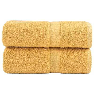 VidaXL Premium washandjes solund 2 stuks goud 30x30cm 600 g/m²