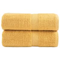VidaXL Premium washandjes solund 2 stuks goud 30x30cm 600 g/m²