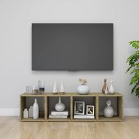 Tv-meubelen 4 st 37x35x37 cm spaanplaat wit sonoma eikenkleurig