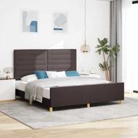 Bedframe met hoofdeinde Donkerbruin 180 x 200 cm Stof