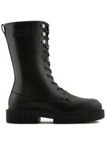 Armani Exchange bottes lacées Cora à logo embossé - Noir