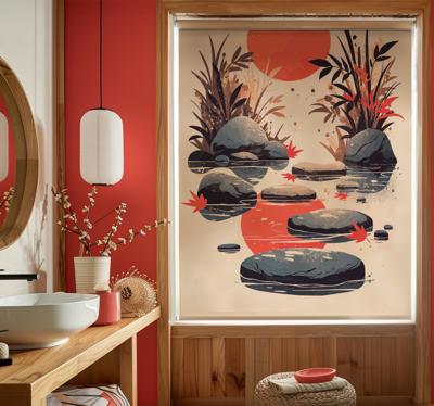Inspiratie japanse stijl raambekleding badkamer
