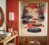 Inspiratie japanse stijl raambekleding badkamer