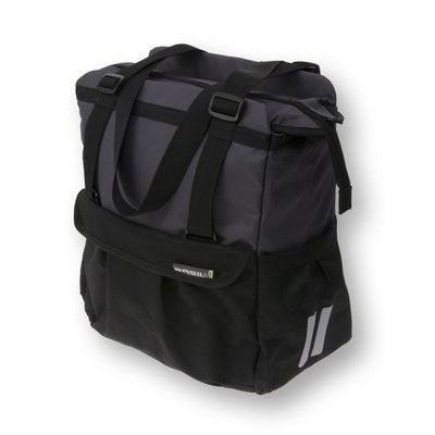 Basil shopper xl - sportieve en trendy fietstas voor boodschappen en strand, zwart/antraciet, 20l