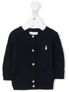 POLO RALPH LAUREN KIDS pull Polo Pony en maille torsadée - Bleu