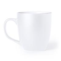 Koffie Drinkbeker/mok - wit - 440 ml - Keramiek - Koffie mokken/bekers voor onbijt en lunch