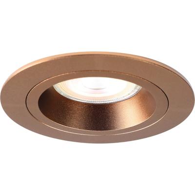 Spot Armatuur GU10 - Pragmi Crown Pro - GU10 Inbouwspot - Rond - Brons - Aluminium - Ø93mm
