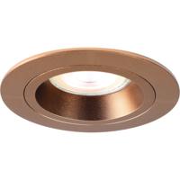 Spot Armatuur GU10 - Pragmi Crown Pro - GU10 Inbouwspot - Rond - Brons - Aluminium - Ø93mm