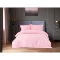 Completo letto - 1 copripiumino 220 x 240 cm + 2 federe 60 x 60 cm - 100% raso di cotone - Rosa