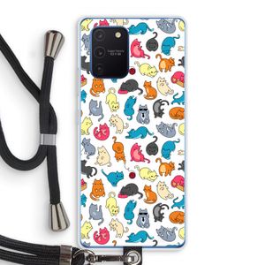 Kleurrijke katten: Samsung Galaxy Note 10 Lite Transparant Hoesje met koord