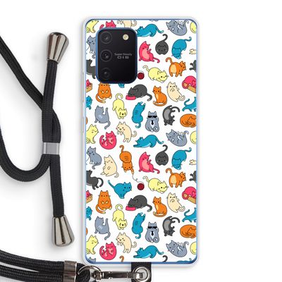 Kleurrijke katten: Samsung Galaxy Note 10 Lite Transparant Hoesje met koord