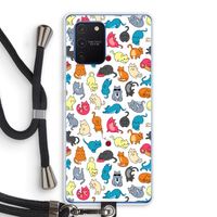 Kleurrijke katten: Samsung Galaxy Note 10 Lite Transparant Hoesje met koord