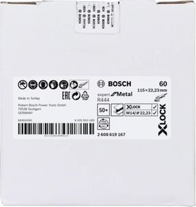 Bosch Accessoires X-LOCK Fiberschijf, 115mm, G 60, R444, Expert for Metal - 1 stuk(s) - 2608619167