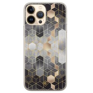 iPhone 13 Pro Max siliconen hoesje - Grey cubes