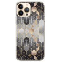 iPhone 13 Pro Max siliconen hoesje - Grey cubes