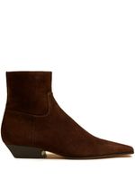 KHAITE bottines The Marfa en daim - Marron