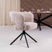 Tower Living Draaibare Eetkamerstoel 'Mura' Chenille, kleur Beige