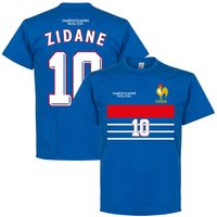 Frankrijk Champions 1998 Retro T-Shirt + Zidane 10 - thumbnail