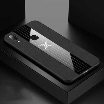 Voor vivo Y95 XINLI stiksels doek textuur schokbestendig TPU beschermhoes (zwart)