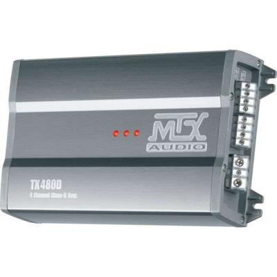 MTX TX480D-versterker 12V 4-kanaals Klasse-D 4x80W RMS aluminium