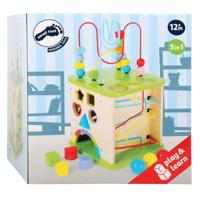 Small Foot houten activiteitenkubus met knikkerbaan, 8dlg.