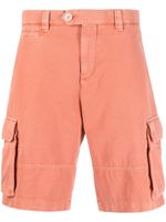 Brunello Cucinelli short cargo en coton à boutonnière décalée - Orange