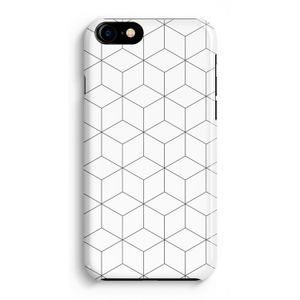 Zwart-witte kubussen: Volledig Geprint iPhone 7 Plus Hoesje