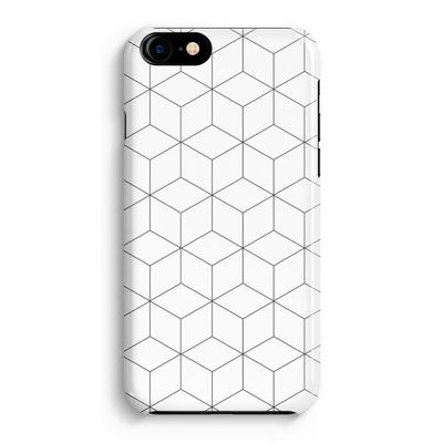 Zwart-witte kubussen: Volledig Geprint iPhone 7 Plus Hoesje