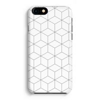 Zwart-witte kubussen: Volledig Geprint iPhone 7 Plus Hoesje