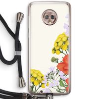 Wilde bloemen: Motorola Moto G6 Transparant Hoesje met koord