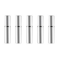 5 stuks portable mini hervulbare glas parfum fijne mist verstuivers met metallic exterieur 5ml (zilver) 5 stuks portable mini hervulbare glas parfum fijne mist verstuivers met metallic exterieur 5ml (zilver)