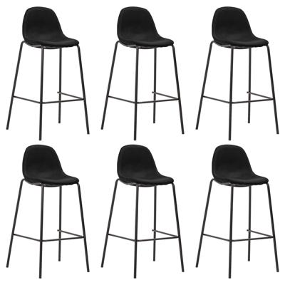 Barstoelen 6 st stof zwart