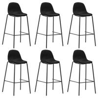 Barstoelen 6 st stof zwart