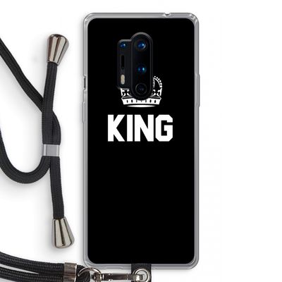 King zwart: OnePlus 8 Pro Transparant Hoesje met koord