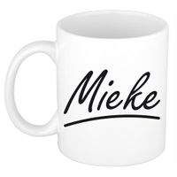 Naam cadeau mok / beker Mieke met sierlijke letters 300 ml - thumbnail