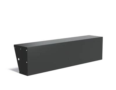 Keerwand aluminium recht 200x40x50cm. brede bovenrand