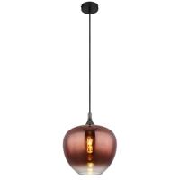 Globo Zwarte hanglampMaxy met rood glas Ø 29cm - 15548H1G