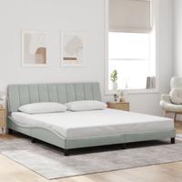 Bedframe zonder matras "Hanko" 180x200 cm fluweel lichtgrijs