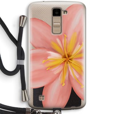 Pink Ellila Flower: LG K10 (2016) Transparant Hoesje met koord