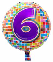 6 jaar Birthday Blocks folieballon - 43 cm - thumbnail