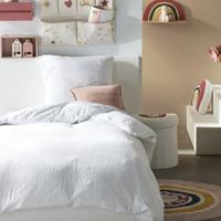 Bedset - TODAY - 123318 - 1 persoons - 140x200 cm - Effen katoenen gaas - Krijt - thumbnail