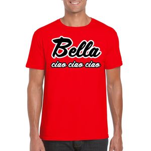 Rode bankovervaller Bella Ciao t-shirt voor heren 2XL  -