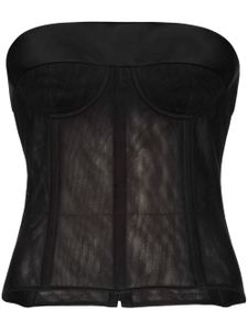 Maison Margiela haut bustier en tulle - Noir