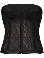 Maison Margiela haut bustier en tulle - Noir - thumbnail