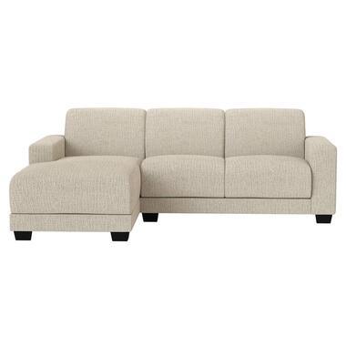 Bank Aberdeen met chaise longue links - Kansas - crème - Leen Bakker