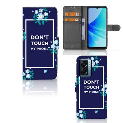 OPPO A77 5G | A57 5G Portemonnee Hoesje Flowers Blue DTMP OPPO A77 5G | A57 5G Portemonnee Hoesje Flowers Blue DTMP